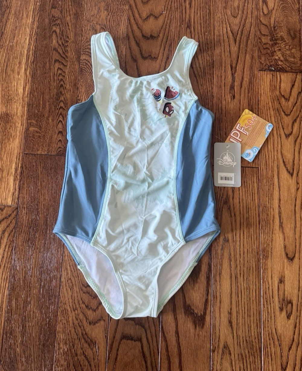 Disney Store Marvel Spider-Man Swimsuit One Piece Girls 7 UPF 50+ NEW Spiderman